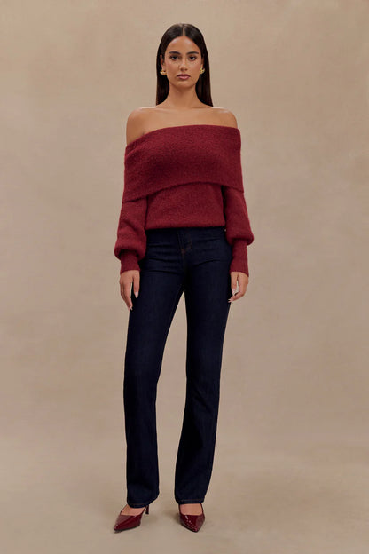 Bardot Off-Shoulder Knit Top